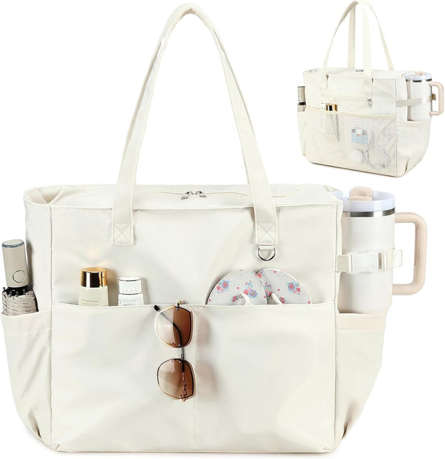 Coastal Escape | Extra Large Waterproof Beach Tote Bag with Wet Compartment | Stylish Carry-On for Weekend Getaways
