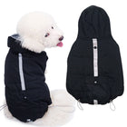 Dog Winter Coat with Insulating Cotton & Reflective Strips | Stylish Black Coat for Warmth and Safety