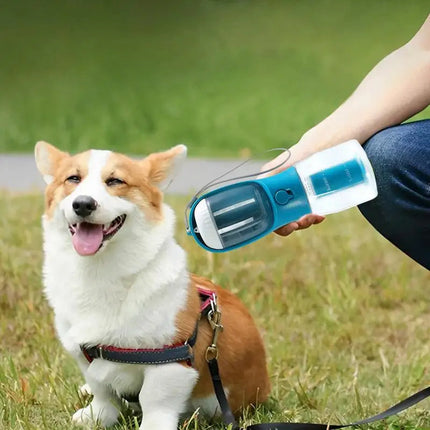 3-in-1 Pet Water Bottle with Filtration System | Portable Dispenser for Food, Water, and Waste Bags