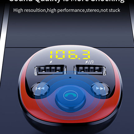 High-Speed Dual USB Car Charger with Bluetooth Music Streaming | Hands-Free Calls and Fast Charging for Safe Driving