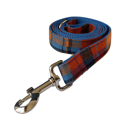 Blue Velvet Dog Collar with Alloy Buckle | Stylish Cotton Leash Set for Comfortable Daily Wear