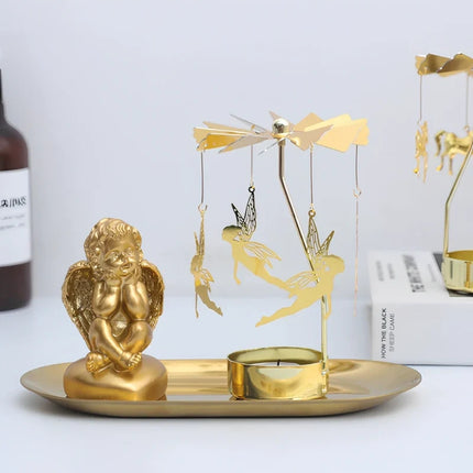 Candle Carousel with Spinning Ornaments for Ambient Light | Elegant Home Décor Accent for Cozy Evenings
