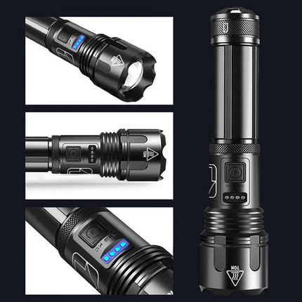 Rechargeable Flashlight, EDC Flashlight with Zoom and 5 Modes