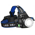 Rechargeable Headlamp, LED Headlamp Flashlight with Zoom and SOS, 300 Lumen Head Lamp for Camping and Hiking