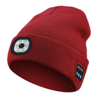 Bluetooth Beanie with LED Light, Knit Beanie with Headphones and Mic, Warm Winter Hat with Light for Outdoor Night Use
