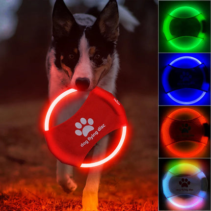 LED Dog Flying Disc with Rechargeable LED Lights | Interactive Toy for Day & Night Play