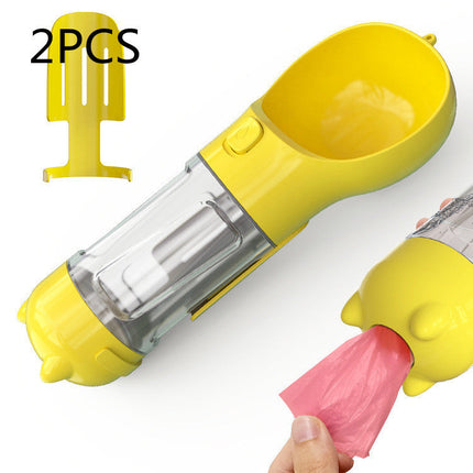 Portable 3-in-1 Dog Water Bottle with Food Compartment & Waste Bags | Hydration and Feeding Solution for Outdoor Adventures