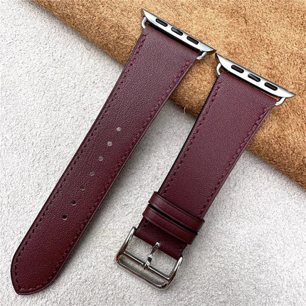 Leather Apple Watch Band, Genuine Leather Watch Strap with Stainless Steel Hardware, iWatch Band for All Series – image 7