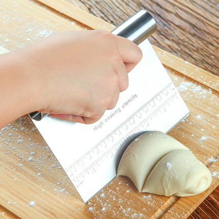 Stainless Steel Dough Scraper with Ergonomic Handle | Precision Cutting Tool for Professional Baking and Cooking