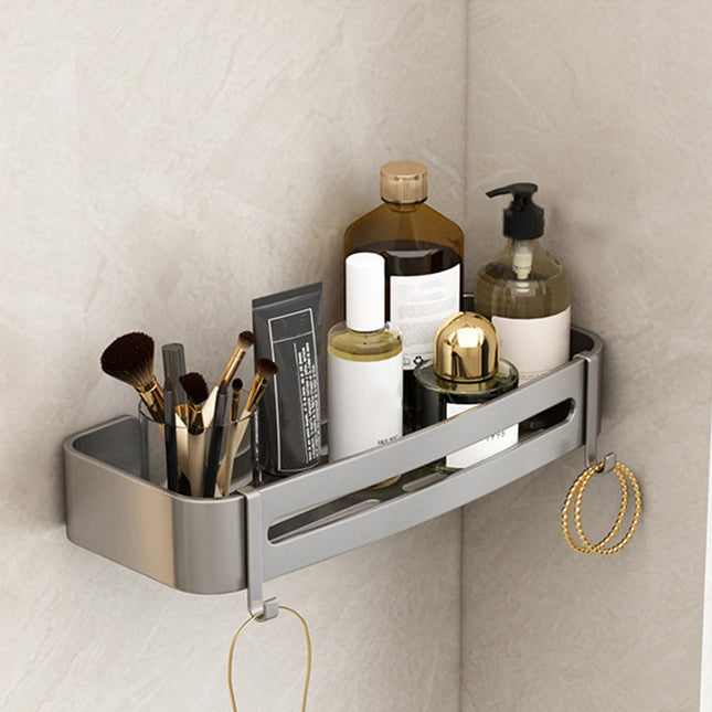 Bathroom Shelf Wall Mounted, Corner Shower Shelf for Bathroom, Metal Bath Shelf with Adhesive or Screw Mounting