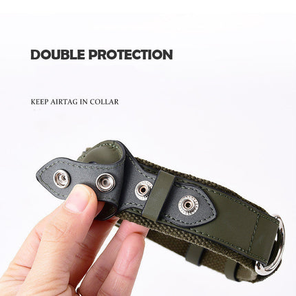 Airtag Leather Pet Collar with Adjustable Fit | Stylish Tracker Cover for Safety and Comfort