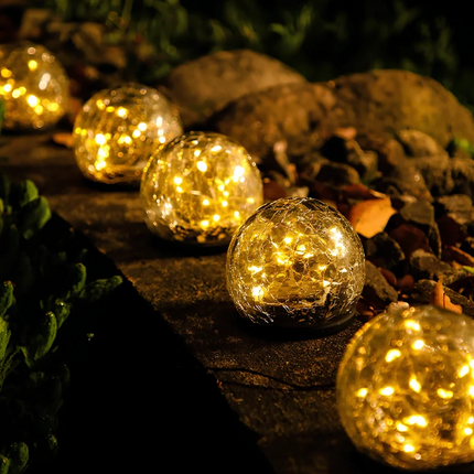 Solar-Powered Garden Light with Automatic Dusk Sensor | Waterproof Orb for Warm White Illumination