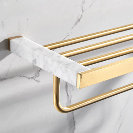 Brushed Brass Bathroom Accessory, Towel Holder Wall Mounted