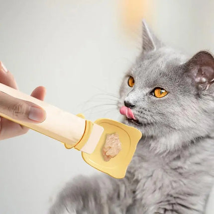 Cat Treat Spoon with Squeeze Feature for Easy Serving | Mess-Free Feeding Tool for Happy Cats
