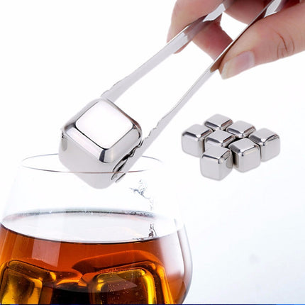 Reusable Chilling Stones Set with Food Grade Stainless Steel | Rapid Cooling for Whiskey and Cocktails