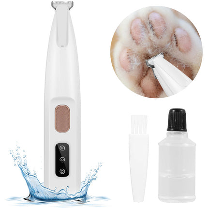 LED Dog Paw Trimmer with Wide Stainless Steel Blade | Waterproof & Cordless for Safe Grooming