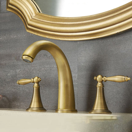 Widespread Bathroom Faucet with 2 Lever Handles, 3 Hole Brass Bathroom Faucet – image 17