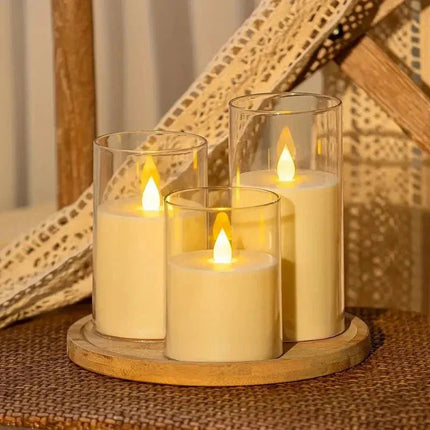 Flameless Candles with Remote, LED Candles Set of 3 with Timer