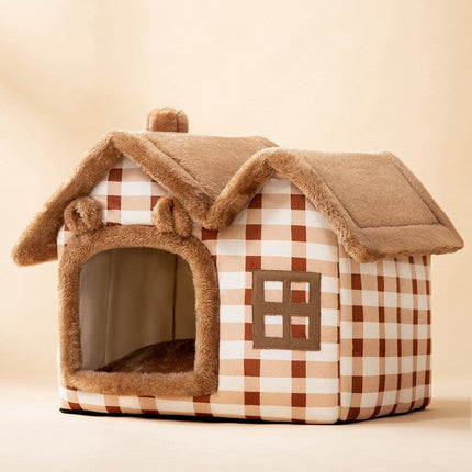 Cozy Foldable Pet House with Self-Warming Fabric | Durable & Portable Winter Bed for Dogs and Cats