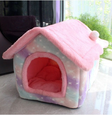 Cozy Foldable Pet House with Self-Warming Fabric | Durable & Portable Winter Bed for Dogs and Cats