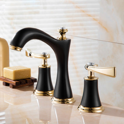 Bathroom Faucets, 3 Hole Copper Faucet with Aerator and Low Arc Spout – image 11