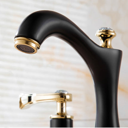 Bathroom Faucets, 3 Hole Copper Faucet with Aerator and Low Arc Spout – image 7