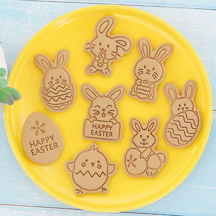 Cartoon Biscuit Mold 8-Piece Set in Fun Shapes | Creative Baking Tool for Adorable Easter Cookies