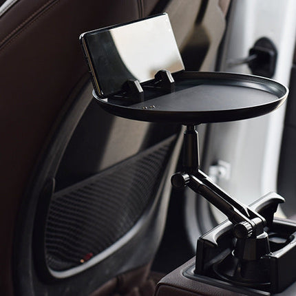 Adjustable Car Cup Holder Food Tray with Elegant Black Design | Perfect for On-the-Go Dining and Travel