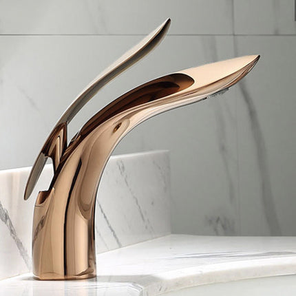Single Hole Bathroom Faucet with Lever Handle, Brass Bathroom Sink Faucet with Aerator – image 8