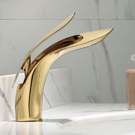 Single Hole Bathroom Faucet with Lever Handle, Round Modern Faucet for Bathroom – image 9