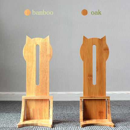 Cat Drinking Water Dispenser with Bamboo and Oak Holder | 300ml Capacity for Hydration and Health