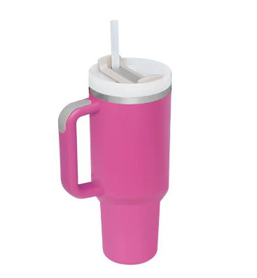 40 Oz Insulated Tumbler with Handle & Straw | Double-Wall Vacuum Insulation for Hot or Cold Beverages