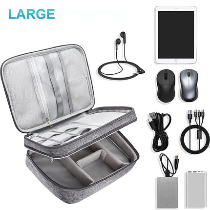 Electronic Organizer Travel Cable Bag with Double Layer Design | Waterproof Storage for Accessories and Gadgets