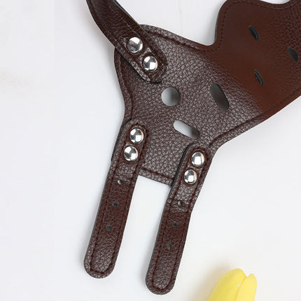 Leather Dog Muzzle with Adjustable Straps | Comfortable & Breathable for Long-Snout Breeds