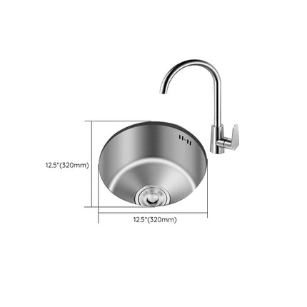 Stainless Steel Kitchen Sink Undermount, Round Single Bowl Undermount Sink – image 12