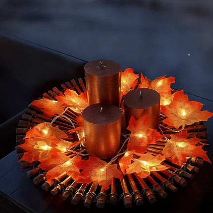 Botanical Garland Light with Warm White Glow | Nature-Inspired Decor for Elegant Home Ambiance