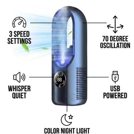 Portable Air Cooler, Mini Evaporative Cooler with Water Tank
