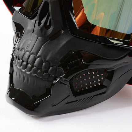Skull Mask with Motorcycle Goggles, Riding Goggles