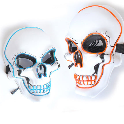 Scary Mask with Skull Design and Glowing EL Wire, Halloween Costume Mask with 3 Modes – image 6