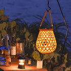 Solar-Powered Woven Lantern with Automatic Dusk Sensor | Elegant Lighting for Indoor and Outdoor Ambiance