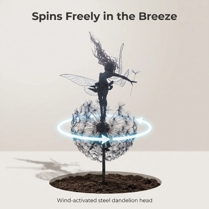 Fairy Wind Spinner, Garden Decor Figurine for Patio and Pathway