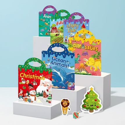 Reusable Sticker Book for Kids, Static Window Clings, Animal Stickers and Dinosaur Stickers, Sticker Scenes for Toddlers