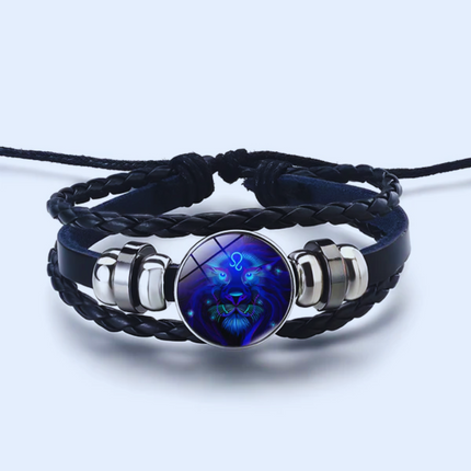 Zodiac Leather Bracelet with Adjustable Chain, Wax Cord Bracelet – image 13