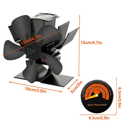 Wood Stove Fan, Heat Powered Stove Fan for Wood Burner Stove – image 6