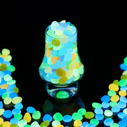 Luminous Glow Pebbles with Light-Absorbing Effect | Waterproof Decorative Stones for Gardens and Aquariums