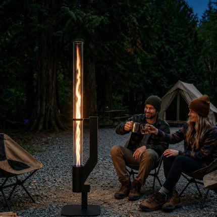 Pellet Torch with Captivating Vertical Flame | Space-Saving Design for Outdoor Patios and Gardens