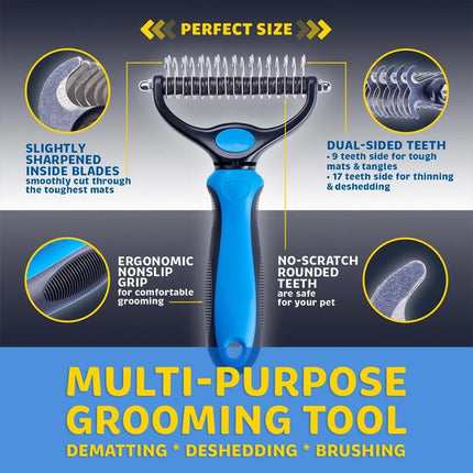 Dog Grooming Tool, Pet Hair Remover with Steel Blade for Dogs and Cats – image 4