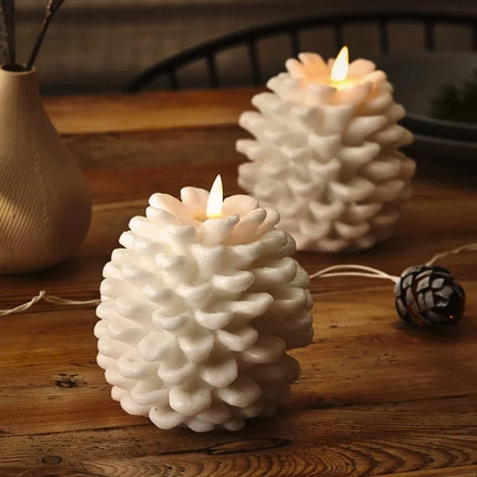 Flameless Pinecone Candles with Remote Control & Timer | Nature-Inspired Ambiance for Cozy Spaces