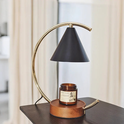 Dimmable Wax Warmer Lamp with Timer Function & Wood Base | Elegant Home Decor for Soothing Fragrance
