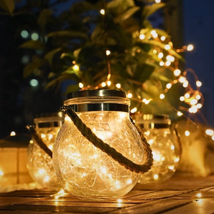 Solar-Powered Lantern with Dusk Sensor & Jute Rope Handle | Weather-Resistant Outdoor Lighting for Cozy Evenings